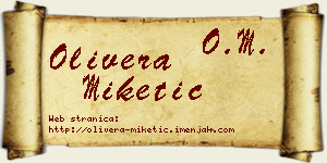 Olivera Miketić vizit kartica